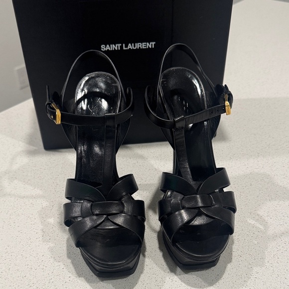 Saint Laurent Black Tribute heels- Size 37 - Picture 3 of 7
